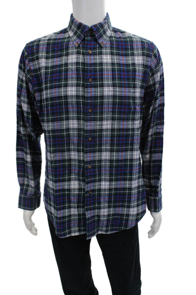 Brooks Brothers Men's Long Sleeves Button Down Multicolor Plaid Shirt Size M