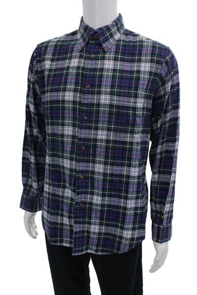 Brooks Brothers Men's Long Sleeves Button Down Multicolor Plaid Shirt Size M