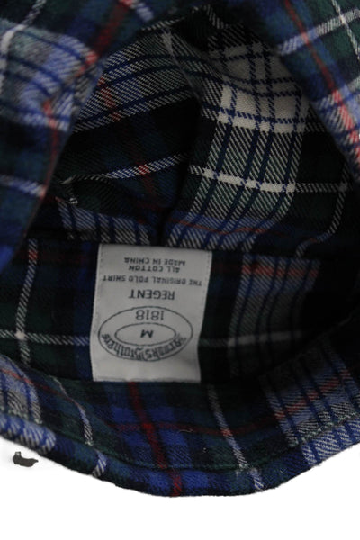 Brooks Brothers Men's Long Sleeves Button Down Multicolor Plaid Shirt Size M