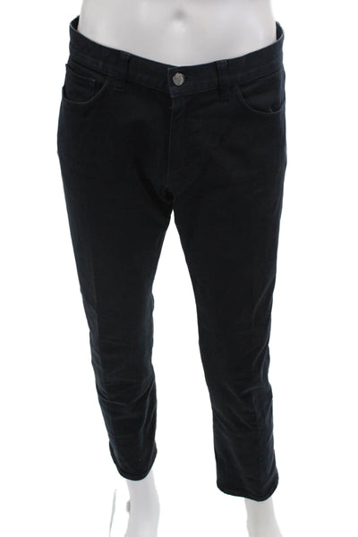 Theory Mens Ankle Cropped Pants Black Cotton Button Size 32