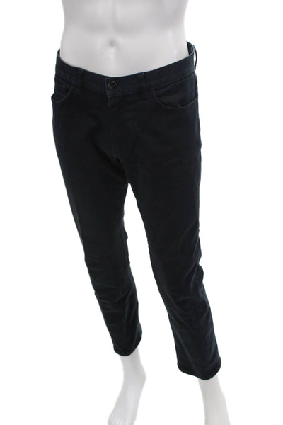 Theory Mens Ankle Cropped Pants Black Cotton Button Size 32