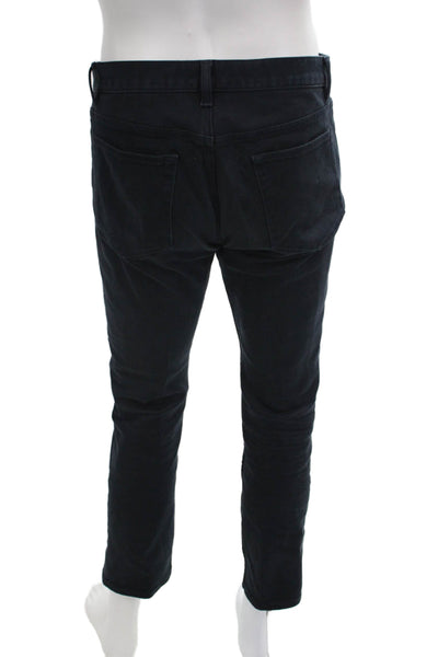 Theory Mens Ankle Cropped Pants Black Cotton Button Size 32