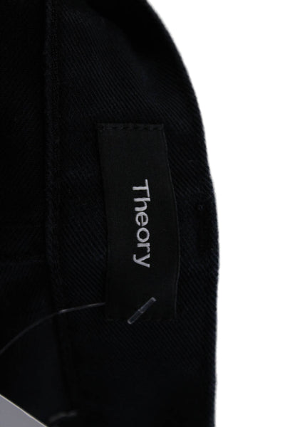 Theory Mens Ankle Cropped Pants Black Cotton Button Size 32