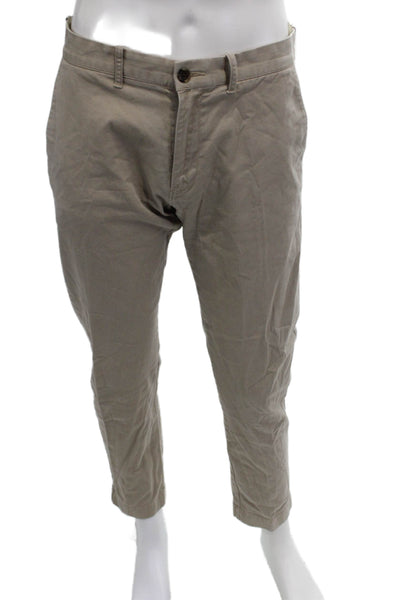 J Crew Mens Chinos Beige Button Cotton Stretch Size 32