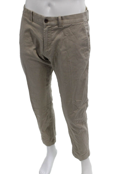 J Crew Mens Chinos Beige Button Cotton Stretch Size 32
