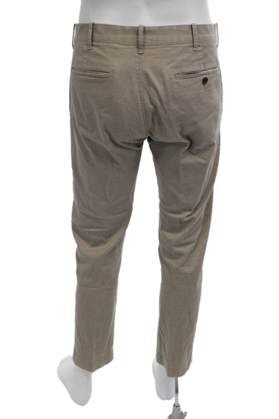 J Crew Mens Chinos Beige Button Cotton Stretch Size 32