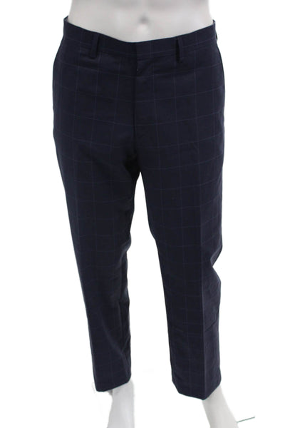 Lauren Ralph Lauren Men Dress Pants Dark Blue Check Wool Size 30