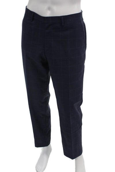 Lauren Ralph Lauren Men Dress Pants Dark Blue Check Wool Size 30