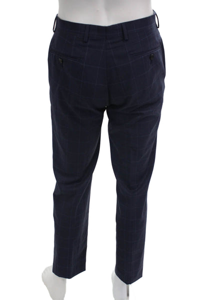 Lauren Ralph Lauren Men Dress Pants Dark Blue Check Wool Size 30