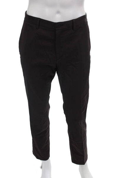 Theory Mens Black Ankle Cropped Dress Pants Button Size 32