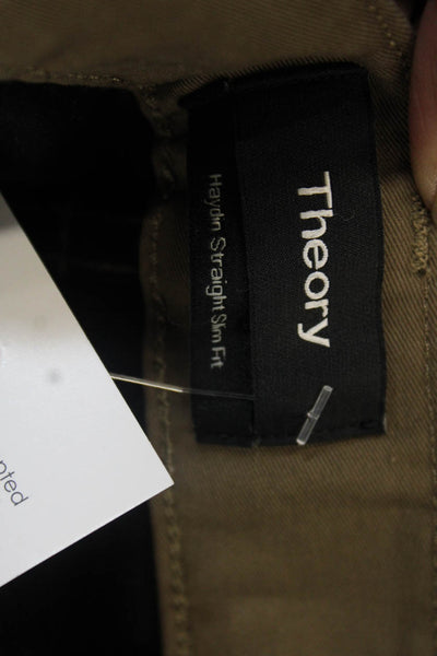 Theory Men Chinos Brown Button Closure Size 32
