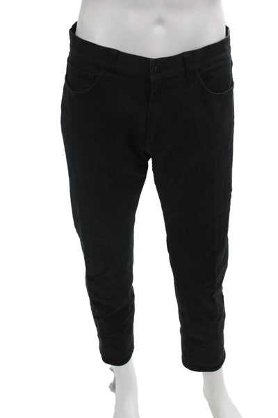 Theory Mens Cropped Ankle Pants Black Cotton Button Size 32