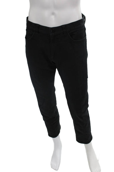 Theory Mens Cropped Ankle Pants Black Cotton Button Size 32