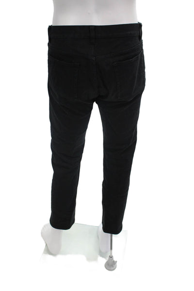 Theory Mens Cropped Ankle Pants Black Cotton Button Size 32