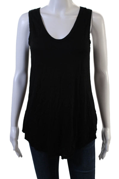 Veronica M Women Black Sleeveless V-Neck Tunic Tank Size M