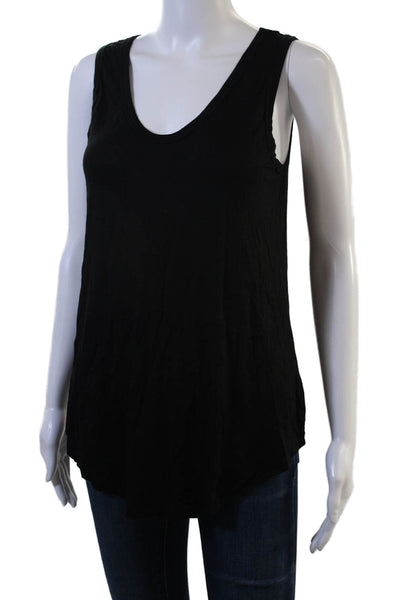 Veronica M Women Black Sleeveless V-Neck Tunic Tank Size M