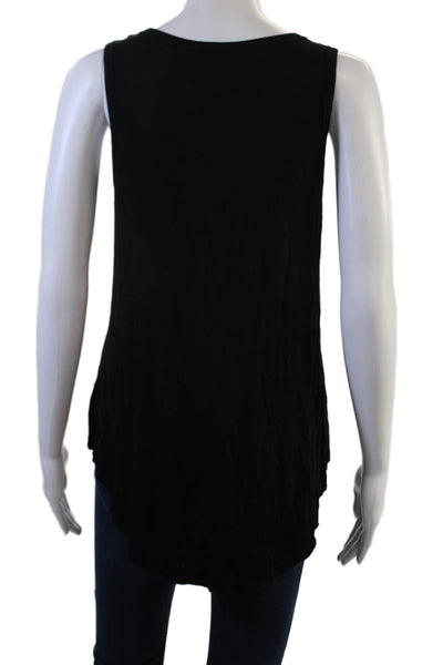 Veronica M Women Black Sleeveless V-Neck Tunic Tank Size M