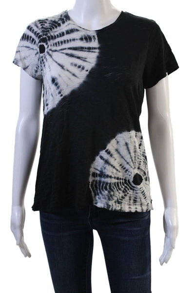 Goldie Womens Pima Cotton Basic T-Shirt Black Crew Short Sleeve Size S
