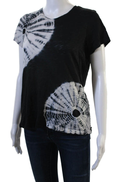 Goldie Womens Pima Cotton Basic T-Shirt Black Crew Short Sleeve Size S
