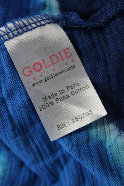 Goldie Womens Basic Jersey Striped Round Neck Short Sleeve Blue T-Shirt Size XS