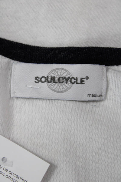 Soul Cycle Women Ringer Tank Black Graphic Crew Neck Cotton Blend Size M