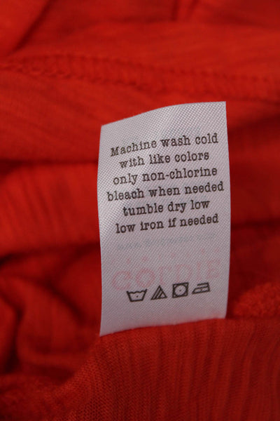 Goldie Women Crew Neck Short Sleeve Basic T-Shirt Orange Pima Cotton Size XS