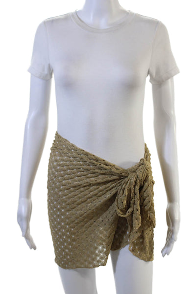 Elif For Jordan Taylor Women Wrap Mini Skirt Beige Size One Size