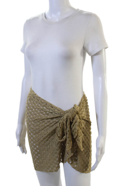 Elif For Jordan Taylor Women Wrap Mini Skirt Beige Size One Size