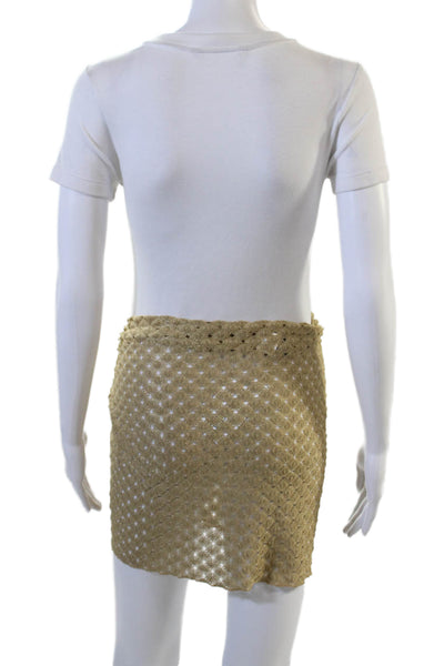 Elif For Jordan Taylor Women Wrap Mini Skirt Beige Size One Size