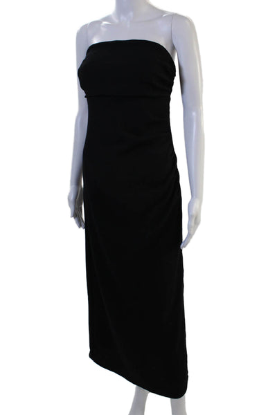 Zara Women Bodycon Maxi Dress Black Hook & Eye Sleeveless Size L