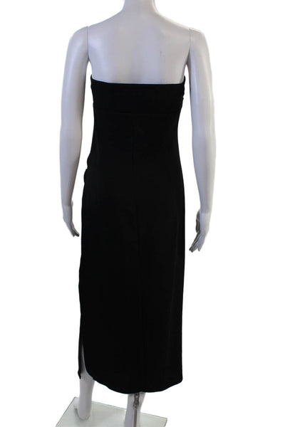 Zara Women Bodycon Maxi Dress Black Hook & Eye Sleeveless Size L