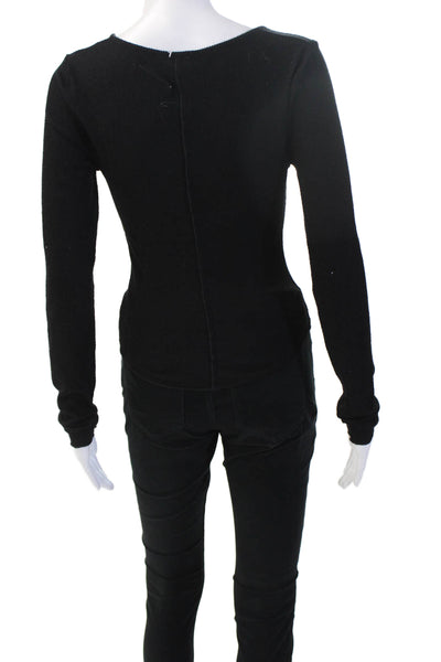 Intimately Free People Womens Black V-Neck Long Sleeve Button-Up Top Size XS