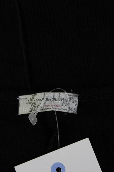 Intimately Free People Womens Black V-Neck Long Sleeve Button-Up Top Size XS
