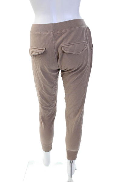 Leallo Women Brown Cotton Jogger Sweatpants Solid Size XS