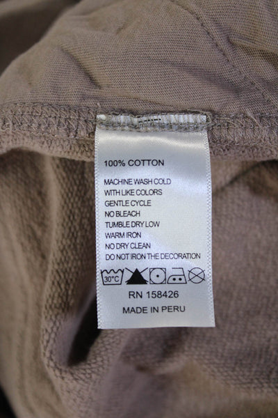 Leallo Women Brown Cotton Jogger Sweatpants Solid Size XS