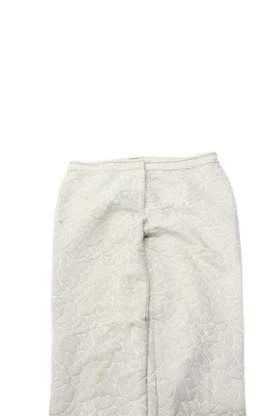 J Crew Women Beige Floral Polyester Dress Pants Size 0