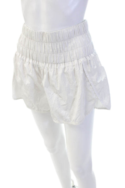 FP Movement Unisex White Nylon Beach Shorts Size M
