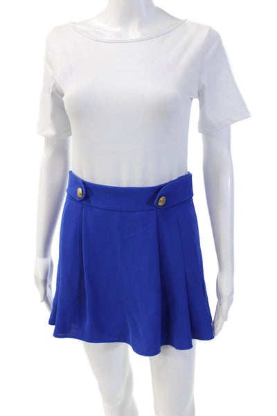 Zara Women Mini Blue Polyester Skort Size XS