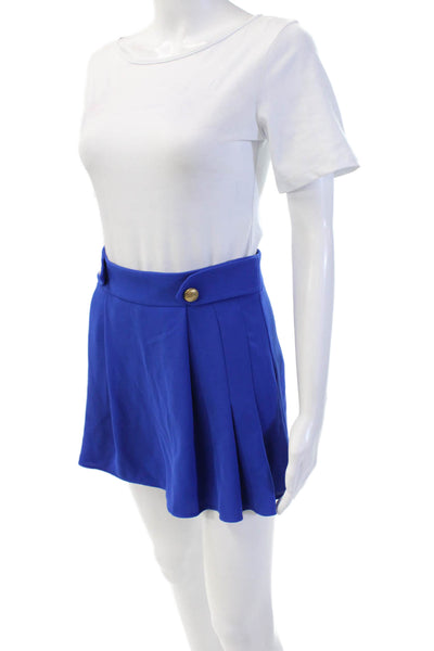 Zara Women Mini Blue Polyester Skort Size XS