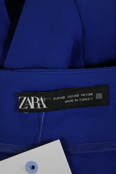 Zara Women Mini Blue Polyester Skort Size XS
