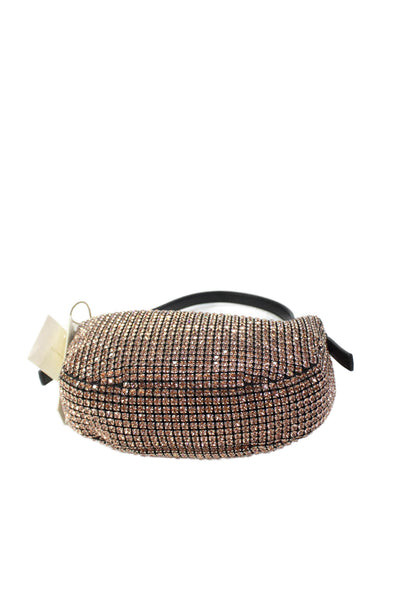 Madison West Womens Bedazzled Zippered Top Handle Handbag Pink