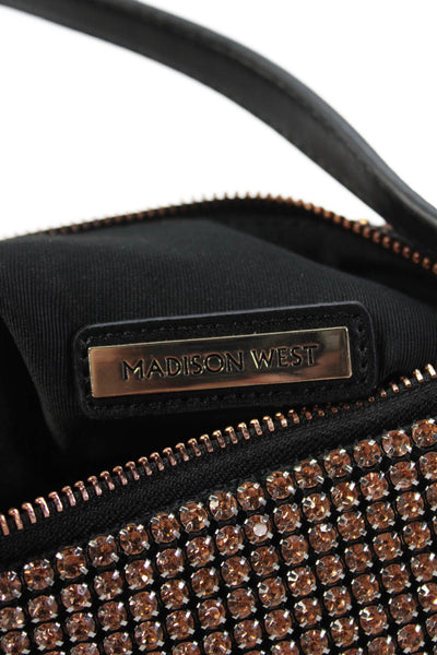 Madison West Womens Bedazzled Zippered Top Handle Handbag Pink