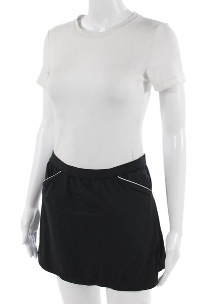 Lands End Women Mini Skort Black Size S