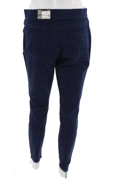 Hue Women Ankle Jeggings Dark Blue Size M