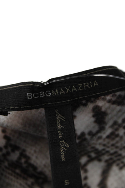 BCBGMAXAZRIA Women Tunic Short Sleeve Animal Print Beige Size S