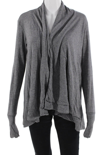 James Perse Women Cardigan Sweater Gray Long Sleeve Size S