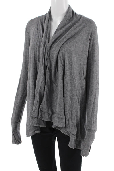 James Perse Women Cardigan Sweater Gray Long Sleeve Size S