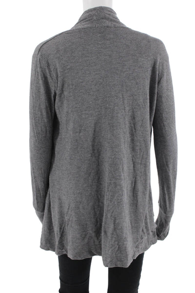 James Perse Women Cardigan Sweater Gray Long Sleeve Size S