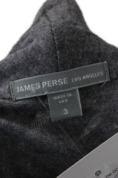 James Perse Women Cardigan Sweater Gray Long Sleeve Size S