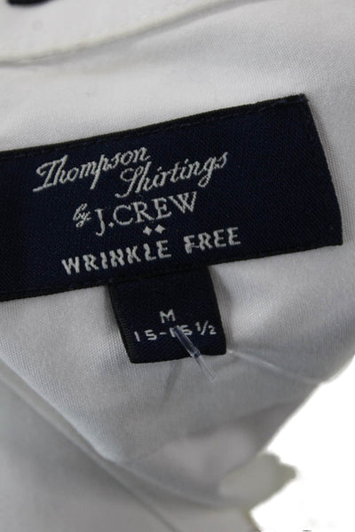 J Crew Mens Button Front Long Sleeve Collared Pocket Shirt White Size Medium
